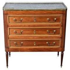 French 19th Century Petite Commode with Inset Marble Top