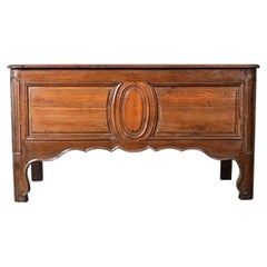 French 19th Century Solid Oak Carved Coffer