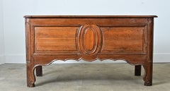 French 19th Century Solid Oak Carved Coffer