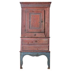 Swedish 18th Century Painted Cabinet on Stand