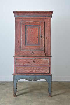 Swedish 18th Century Painted Cabinet on Stand