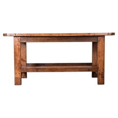 French 19th Century Solid Oak Workbench