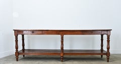 French 19th Century Solid Oak Drapery Table