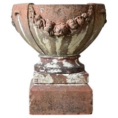 Early 20th Century English Compton Terracotta Pot on Pedestal