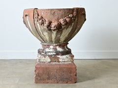 Early 20th Century English Compton Terracotta Pot on Pedestal