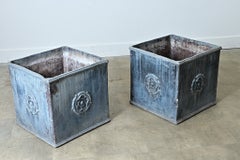 Pair of English 19th Century Solid Lead Box Planters