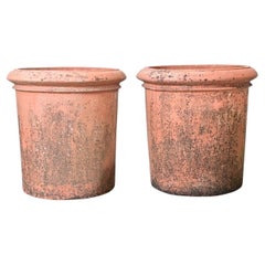 English Pair of Large 20th Century Terracotta Planters