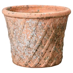 English Terracotta Basket Weave Single Planter