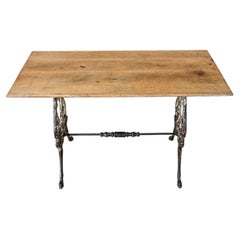 French 19th Century Tavern Table with Oak Top