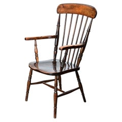 English 19th Century Carver Elm Windsor Chair