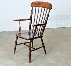 English 19th Century Carver Elm Windsor Chair