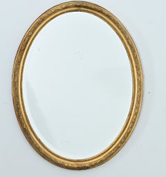 French 19th Century Louis XVI Style Giltwood Oval Mirror