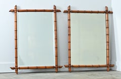 English Pair of Faux Bamboo Mirrors