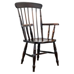 English 19th Century Carved Elm Windsor Chair
