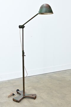 French Adjustable Industrial Floor Lamp by RG Levallois