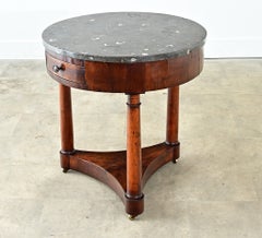 French 19th Century Empire Gueridon with Oyster Marble Top