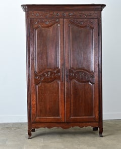 French 19th Century Louis XV Style Carved Oak Armoire