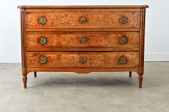 French 19th Century Louis XVI Style Burl Walnut Commode