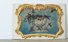Dipinto francese del XVIII secolo raffigurante una natura morta, con cornice in legno dorato