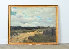 Large French 19th Century Landscape Painting in Gilt Frame