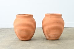 Pair of Greek Reproduction Terracotta Pots from Crete