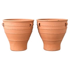 Pair of Greek Reproduction Terracotta Pots from Crete