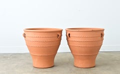 Pair of Greek Reproduction Terracotta Pots from Crete
