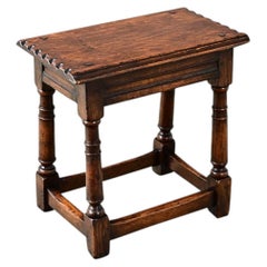 English Early 20th Century Oak Joint Stool