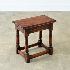 English Early 20th Century Oak Joint Stool