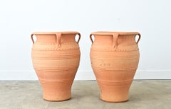 Pair of Greek Reproduction Terracotta Pots from Crete