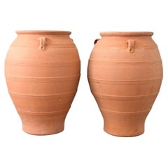 Pair of Greek Reproduction Terracotta Pots from Crete
