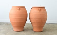 Pair of Greek Reproduction Terracotta Pots from Crete