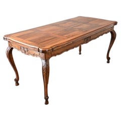 French 19th Century Louis XV Style Fruitwood Draw Leaf Dining Table