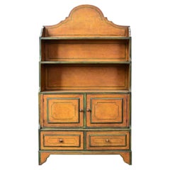 English Early 20th Century Painted Pine Waterfall Bookcase