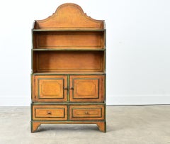 English Early 20th Century Painted Pine Waterfall Bookcase