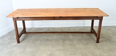 Table de ferme française du XIXe siècle, en pin et chêne, fabriquée à la main, style provincial