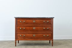 French 19th Century Mahogany Louis XVI Commode with Marble Top
