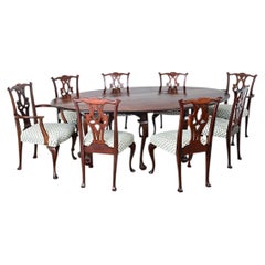 English 19th Century Chippendale Style Mahogany Dining Room Set