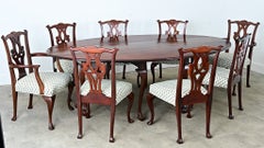English 19th Century Chippendale Style Mahogany Dining Room Set