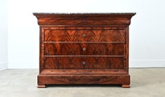 French 19th Century Louis Philippe Mahogany Commode with Marble Top