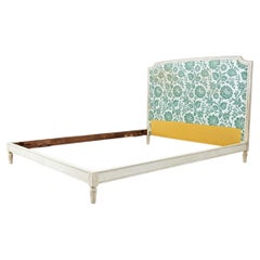 French 20th Century Louis XVI Style Full Painted Bedframe