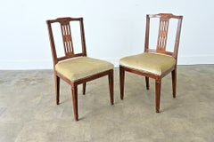 Pair of French 19th Century Louis XVI Style Oak Dining Chairs