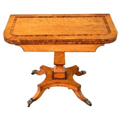 English 19th Century Birdseye Maple Console Game Table