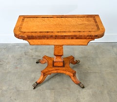 English 19th Century Birdseye Maple Console Game Table