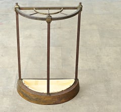 French 19th Century Brass Demilune Umbrella Stand