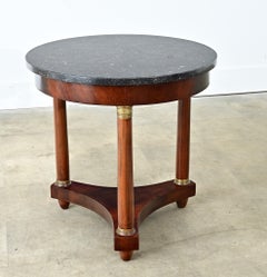 French 19th Century Empire Mahogany & Fossil Marble Gueridon
