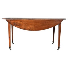French 19th Century Walnut Directoire Drop Leaf Dining Table