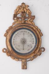 French 19th Century Gold Gilt Barometer