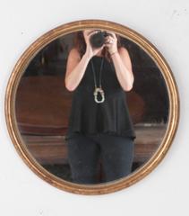 French, 19th Century Round Gold Gilt Mirror
