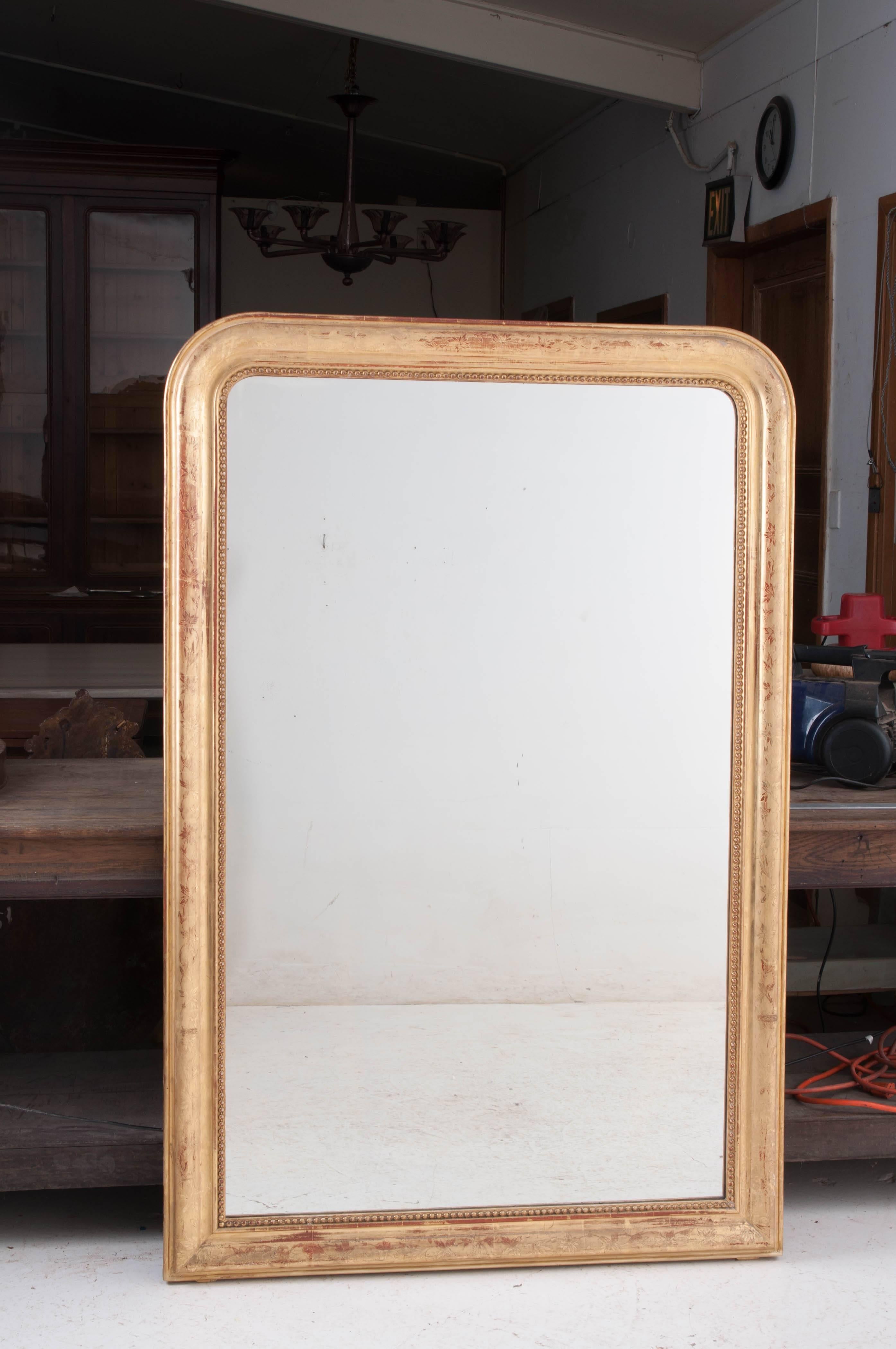 French 19th Century Gold Gilt Louis Philippe Mirror In Good Condition In Baton Rouge, LA